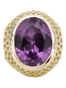 Amethyst 14K Yellow gold Ring Vintage vrc089y